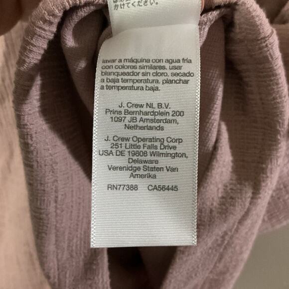 Madewell Mauve Textured Wrap Front Short Sleeve Dress Women’s Small Cotton Blend - Picture 3 of 11